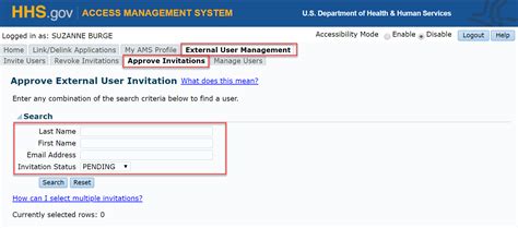 Hhs Ams How To Approve Or Reject An External User Invitation