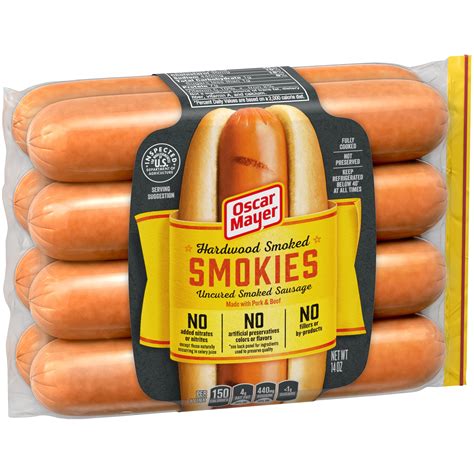 Oscar Mayer Smokies Uncured Smoked Sausage 8 Ct 140 Oz Package
