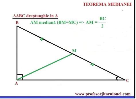 Teorema Medianei În Orice Triunghi Dreptunghic Mediana
