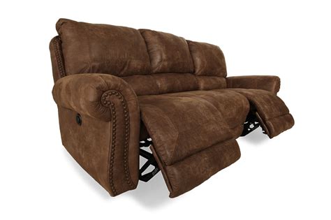 Nailhead Accented 89 Power Reclining Sofa In Dark Brown Mathis