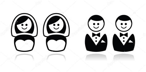 gay lesbian wedding icons set stock vector image by ©redkoala 16888583