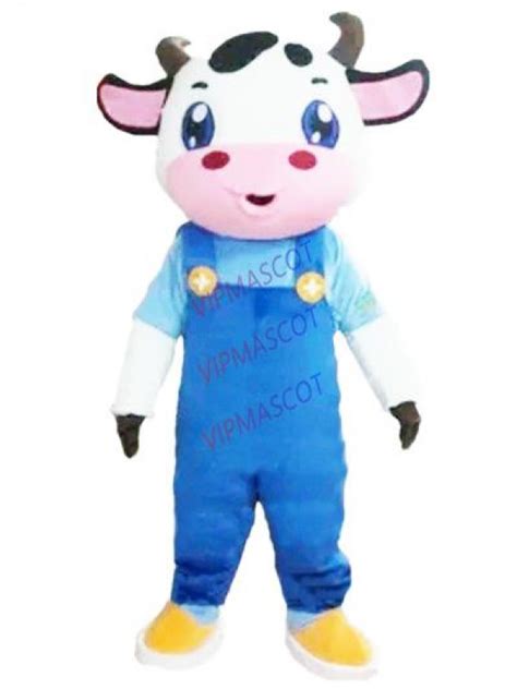 Milk Cow Mascot Costume Cattle Custom Cartoon Character Cosplay Adult