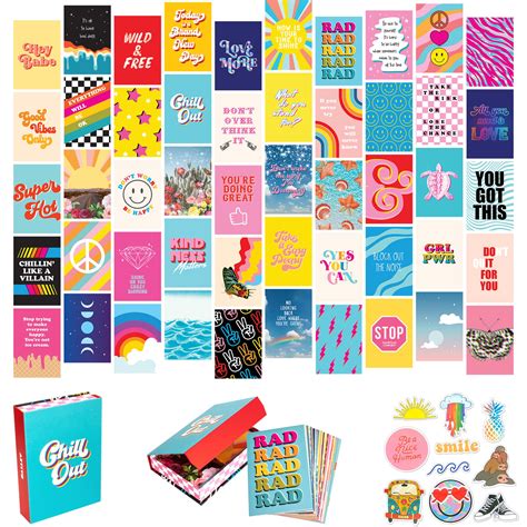 Buy Artivo Bright Indie Collage Kit Aesthetic Pictures 50 Set 4x6 Inch