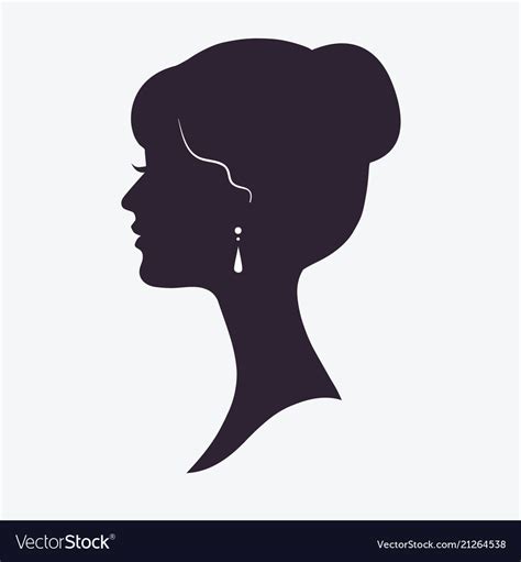 Woman Face Silhouette With Stylish Hairstyle Vector Image