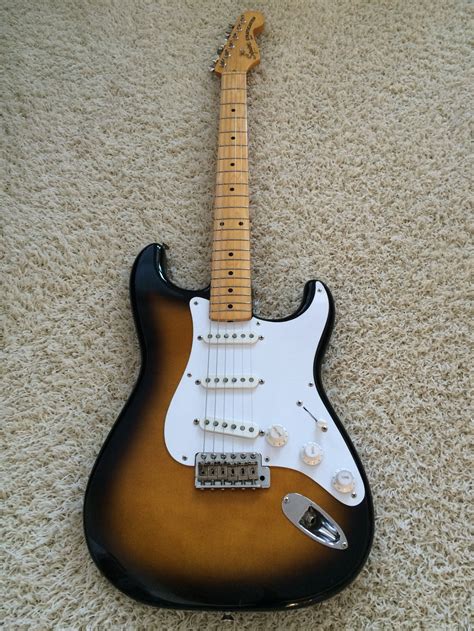 Fender Jv Squier 57 Vintage Stratocaster 1982 Two Tone Sunburst Guitar