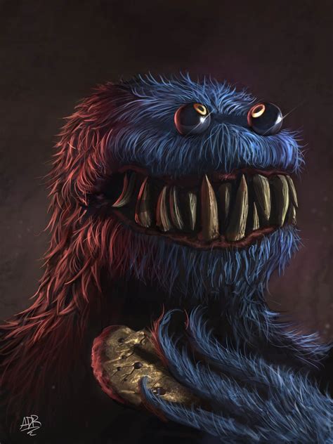 The Cookie Monster Creepy Drawings Scary Art Horror Art