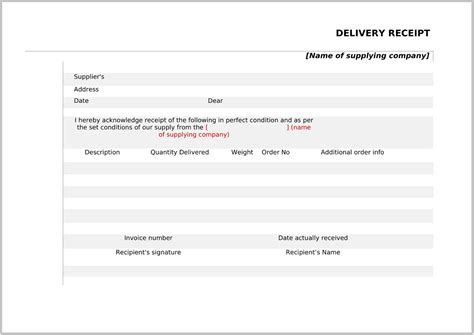 delivery receipt template sample geneevarojr