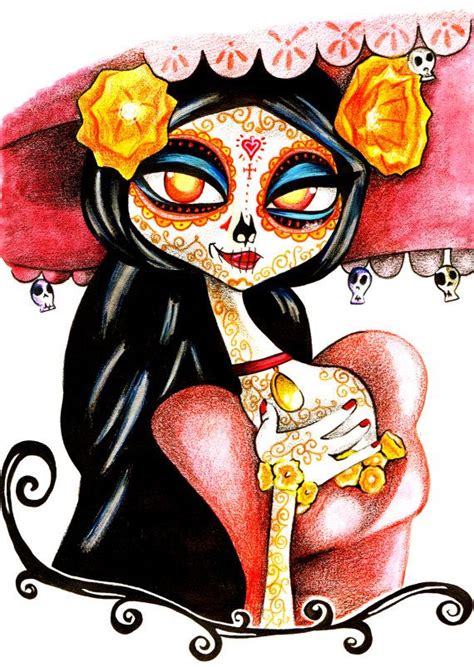 Dibujos de la santa muerte. La Muerte The Book of Life Watercolour Pencil by ...