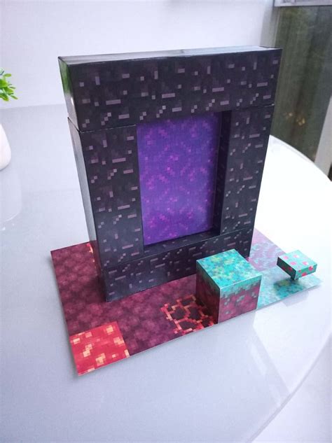 Pixel Papercraft Nether Portal Diorama Full Scale