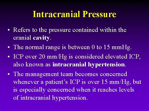 Intracranial Pressure Intracranial Pressure Refers To The Pressure