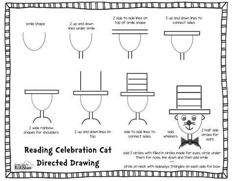 Cat In The Hat Directed Drawing For Reading Writing Celebration Week