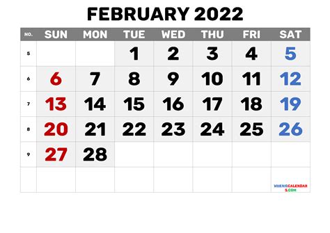 Free Printable Blank Calendar February 2022 Pdf And Image