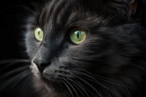 Premium Ai Image Feline Beauty Closeup Portrait Of A White And Black
