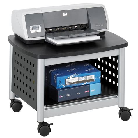 Safco 1855bl Black Silver Under Desk Printer Stand 20 14 X 16 12