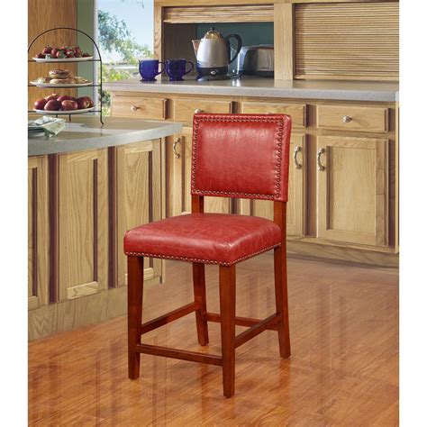 See more ideas about linon, linon home decor, furniture. Linon Home Decor Brook 24 in. Red Cushioned Bar Stool ...