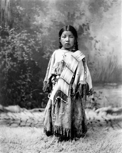 her know [american] indian girl possibly dakota sioux full length portrait standing fa