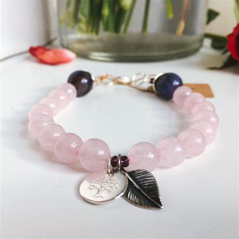 Gorgeous Rose Quartz Tree Of Life Bracelet Tree Of Life Bracelet Tree