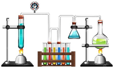 Science Equipments On White Background Chemistry Design Biological