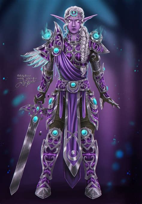 World Of Warcraft Night Elf Paladin Concept By Lady Elizriel On