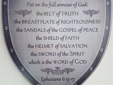 The Armour Of God Bible Verse Art Plaque Ephesians 613 17 Etsy Canada