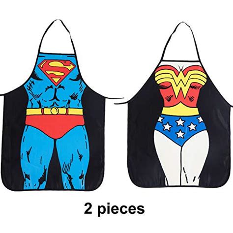 cycorld superman and wonder woman apron set the apron shop