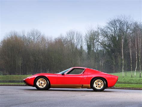 1969 Lamborghini Miura S Red With Gold Wheels And Sills With Tan