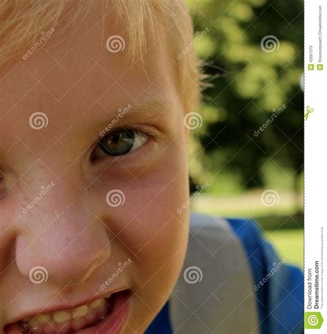 Cute Blonde Boy Making A Snarling Face Stock Image Image