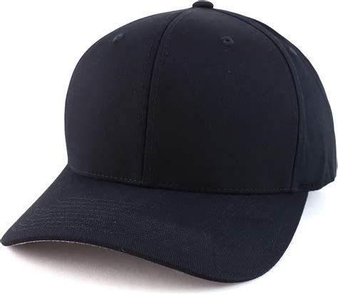 Trendy Apparel Shop Plain 6 Panel Structured Stretch Fitted Closure Baseball Cap Black 4x