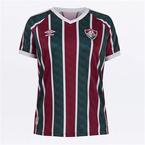 Sem visual retrô tecido 100% algodão de alta qualidade cor predominante: Camisa Fluminense I 20/21 s/n° Estádio Umbro Feminina ...