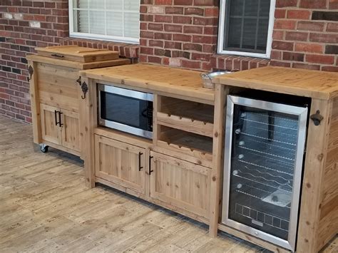 Outdoor Beverage Bar Mini Fridge Microwave Wine Rack And More