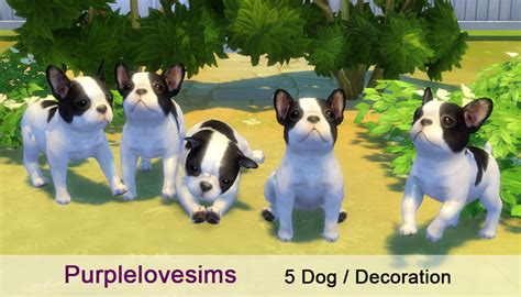 Purplelove Sims Dog No3 S4cc Sims 4 5 Dog Decoration