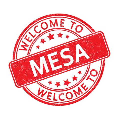 Welcome To Mesa Impression Of A Round Stamp With A Scuff Stock Vector