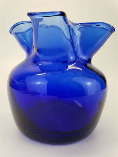 Hans Blown Cobalt Blue Art Glass Vase On Mercari Blue Art Glass Vase