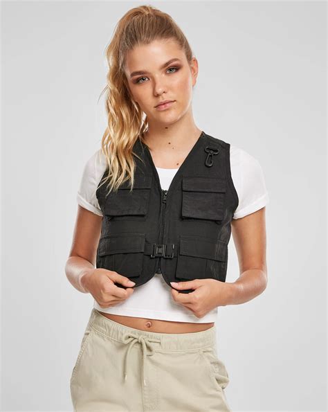 Köp Urban Classics Ladies Short Tactical Vest Black Enkel Retur