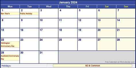 Calendar 2024 Printable With Holidays Nz Calendar 2024 School