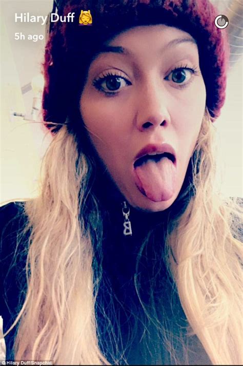 Hilary Duff Sticks Out Her Tongue During Ski Trip Daily