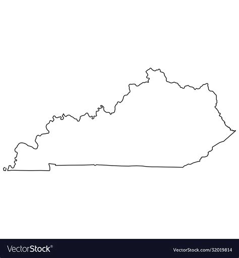 Kentucky Ky State Border Usa Map Outline Vector Image