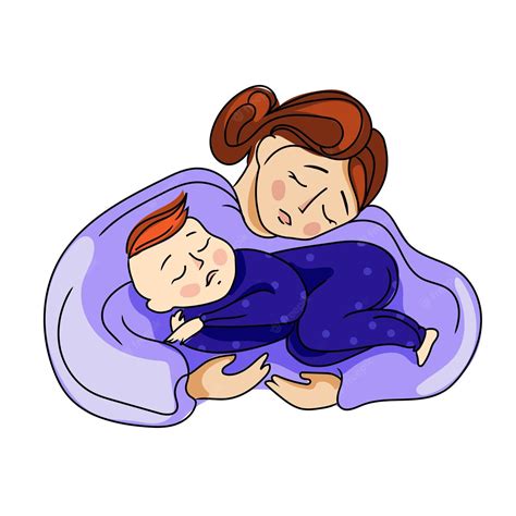 Premium Vector Mother And Baby Vector Cartoon Illustrationhappy Mom