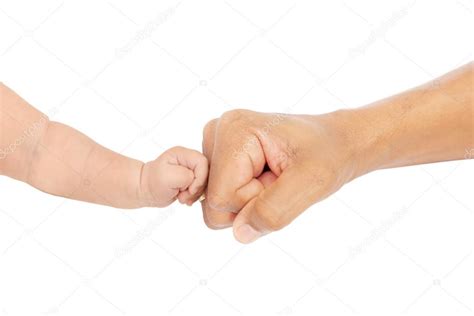 Download Father And Son Doing A Fist Bump — Stock Photo © tiagoz #115178312