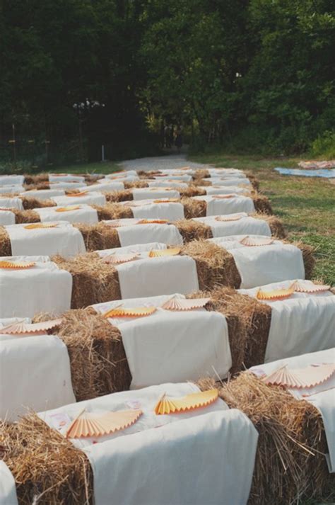 Wedding Ceremony Seating Hay Bales Elizabeth Anne Designs The