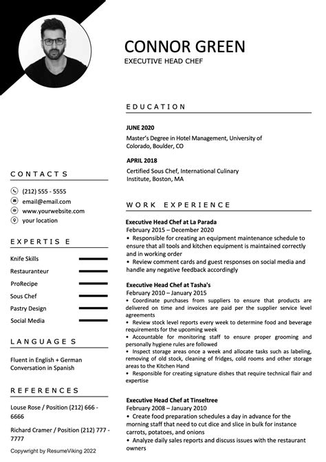 12 Chef Resume Examples For Pdf