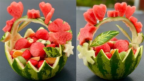 How To Make Watermelon Basket Easy Watermelon Fruit Bowl Super