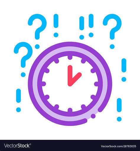 Clock And Question Mark Icon Outline Royalty Free Vector
