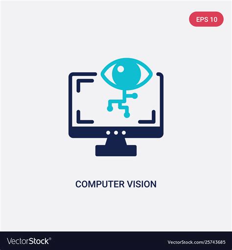 Two Color Computer Vision Icon From General 1 Vector Image