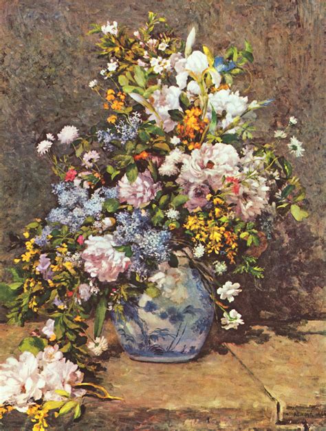 Renoir Pierre Auguste Still Life With Large Vase 12 Inch By 18 Inch