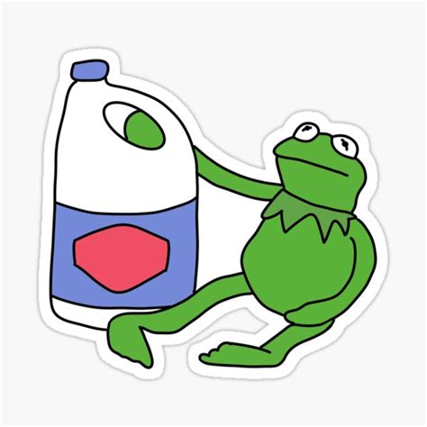 Kermit With Bleach Sticker For Sale By Drayziken Redbubble