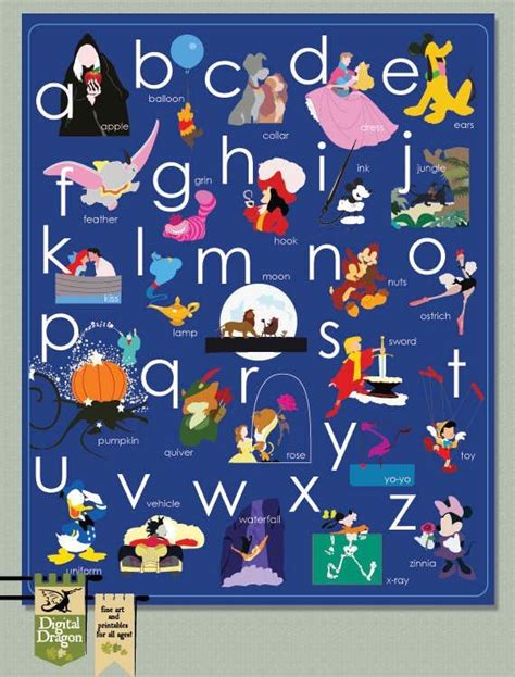 Disney Abc Poster Violet Needs This Disney Alphabet Disney