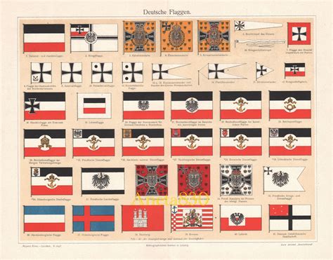 German Flags From A 1907 Encyclopedia Vexillology