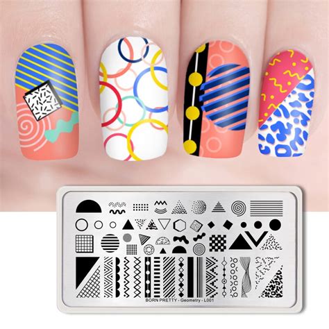 Born Pretty 12 6cm Nail Stamping Plates Geometry Pattern Rectangle