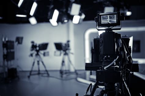 Tv Studio Live Broadcastingrecording Showtv News Program Studio With